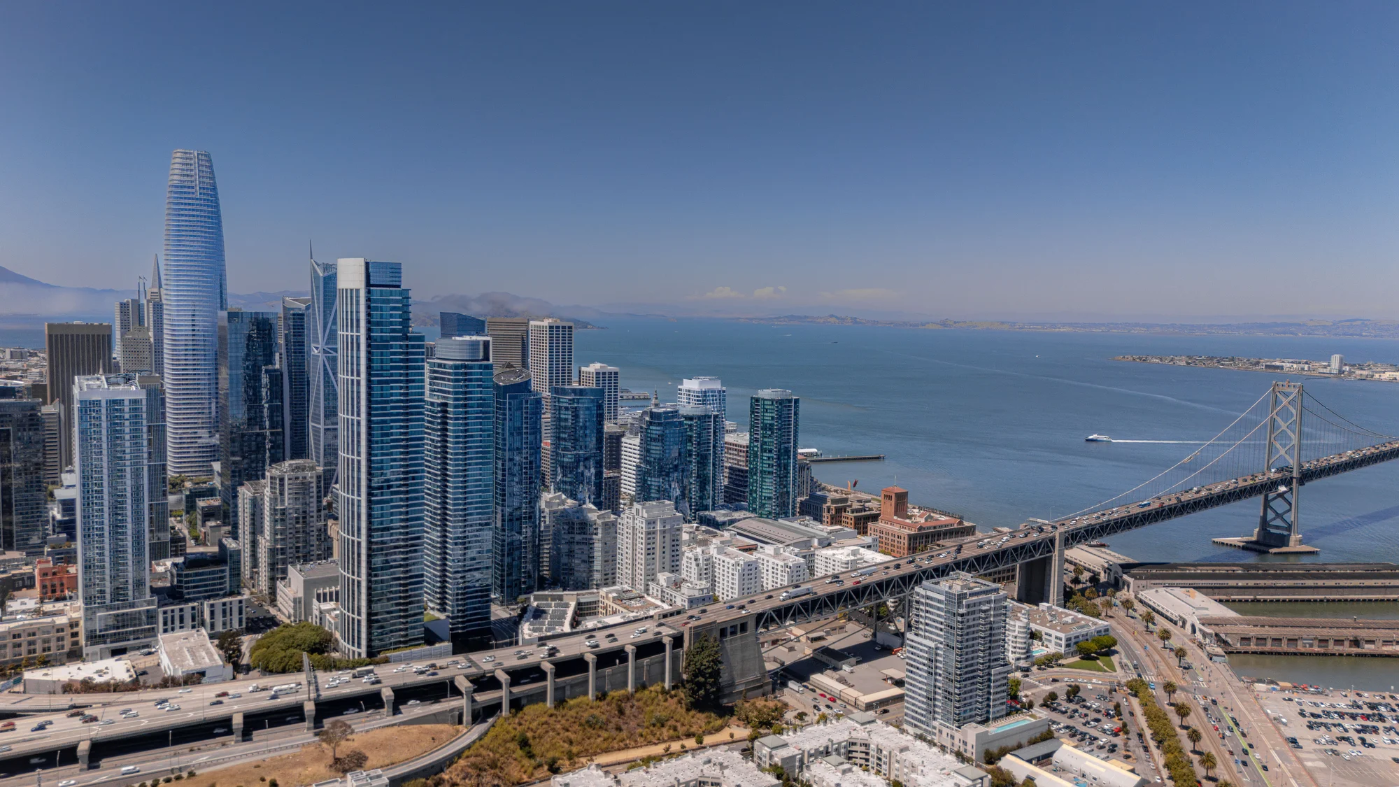 San Francisco Bay and the Bay Bridge, overlooking the city skyline